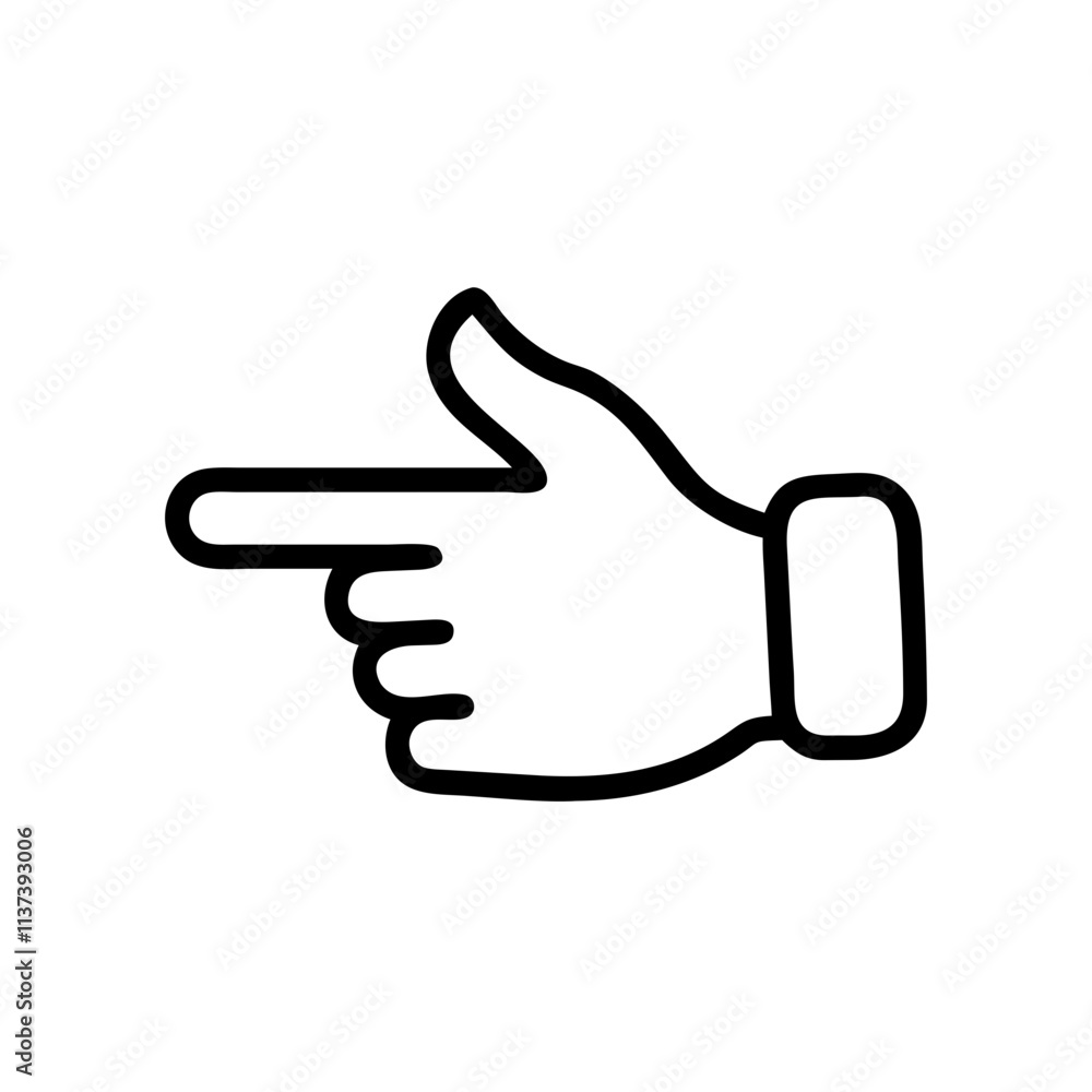 Finger pointing line icon vector style illustration Finger pointing line icon vector style illustration