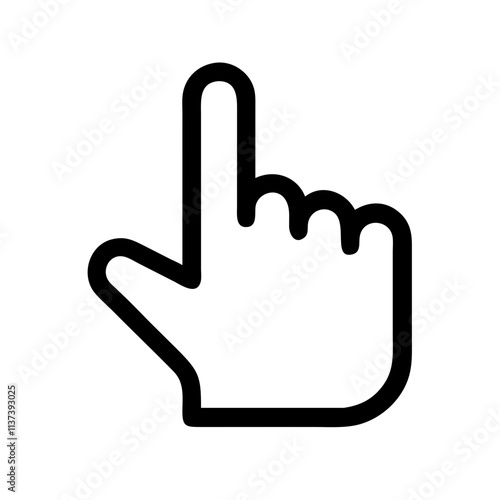 Finger pointing line icon vector style illustration