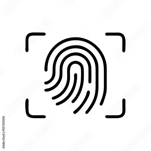 Fingerprint scanner icon vector
