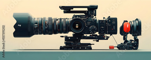 Professional Cinema Camera Illustration photo