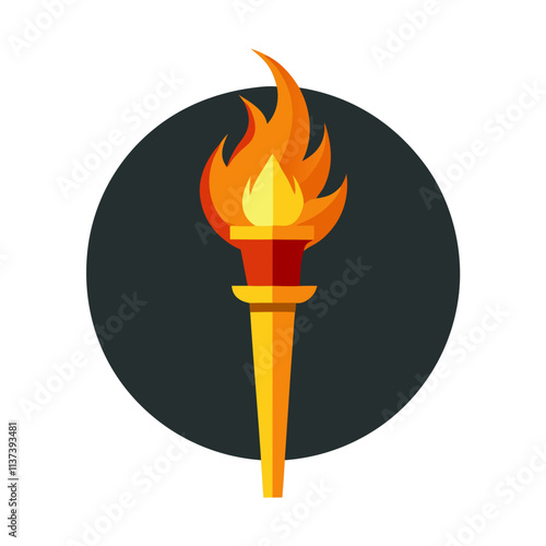 Torch with fire logo icon template vector illustration 