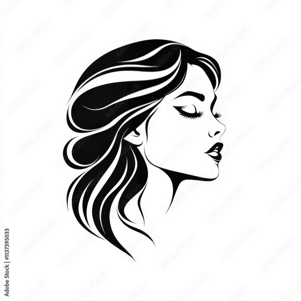 Design of female icon logo illustration isolated on white background Design of female icon logo illustration isolated on white background