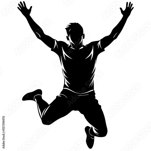 Man Jumping Silhouette Vector Illustration