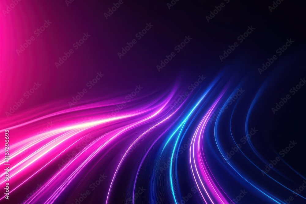 Abstract Neon Light Streaks on a Dark Background Abstract Neon Light Streaks on a Dark Background
