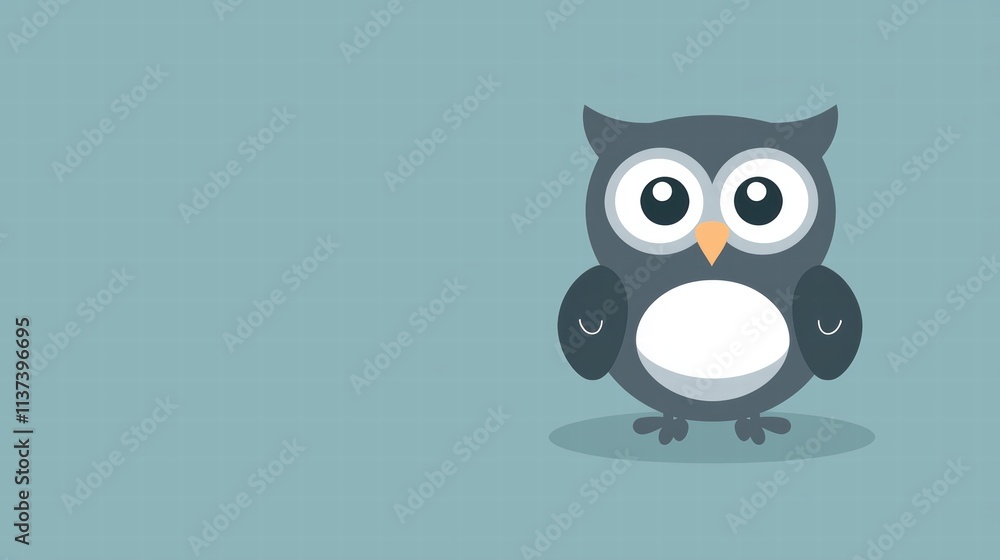Naklejka premium Cute Owl Character with Soft Color Background for Children’s Design