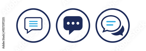 Comment icon speech bubble symbol. Speech bubble collection.Feedback,review, testimonial, customer thin line icons.Vector Illustration eps 10