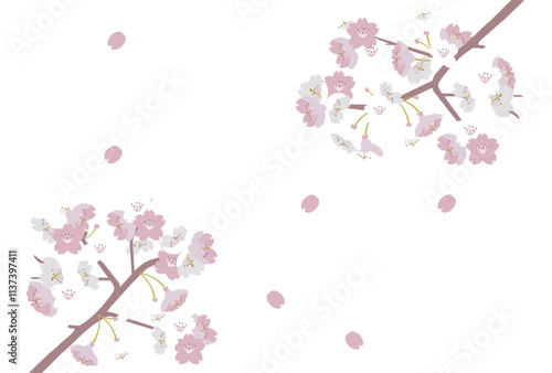 花びら舞う桜背景