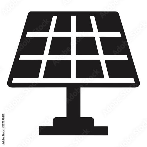 Solar panel silhouette vector illustration