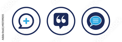 Comment icon speech bubble symbol. Speech bubble collection.Feedback,review, testimonial, customer thin line icons.Vector Illustration eps 10