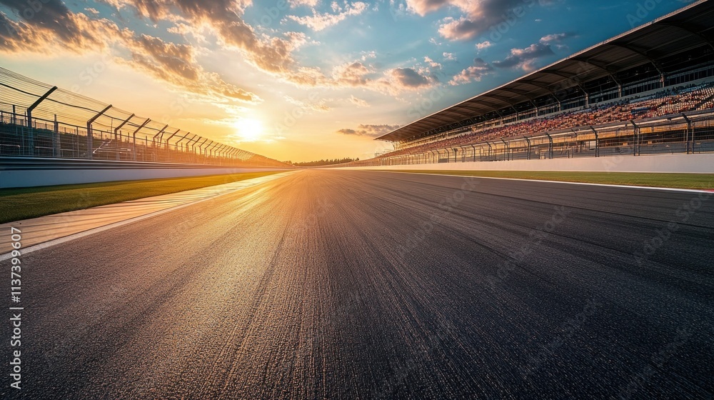 Fototapeta premium Race Track at Sunset