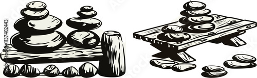  Stones and rocks vintage set