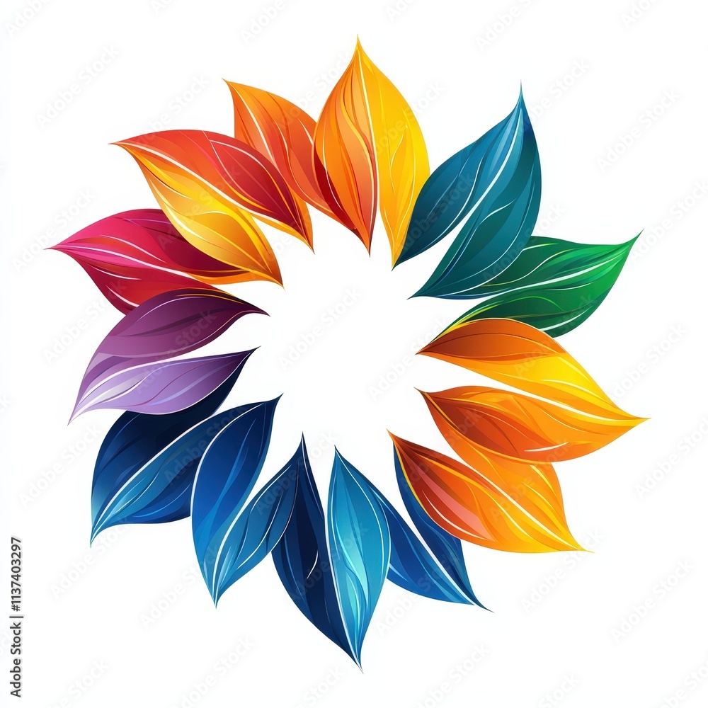 Design of flower circle abstract icon logo illustration isolated on white background Design of flower circle abstract icon logo illustration isolated on white background