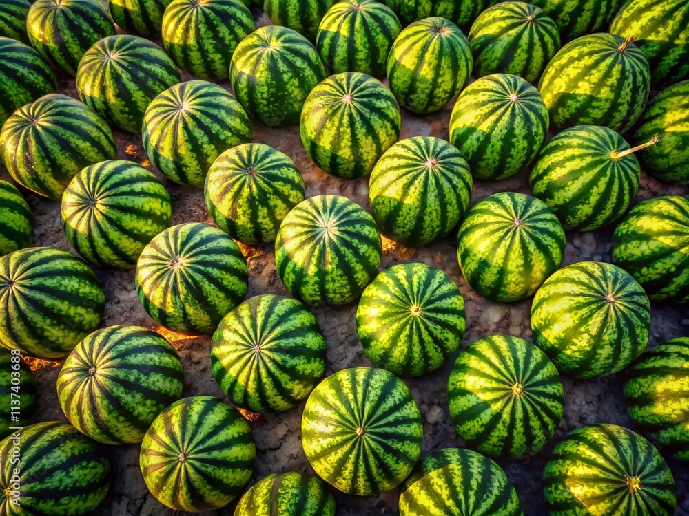 Aerial View Watermelon Field Summer Harvest Drone Photography, Farmland, Agriculture, Aerial Shot Aerial View Watermelon Field Summer Harvest Drone Photography, Farmland, Agriculture, Aerial Shot