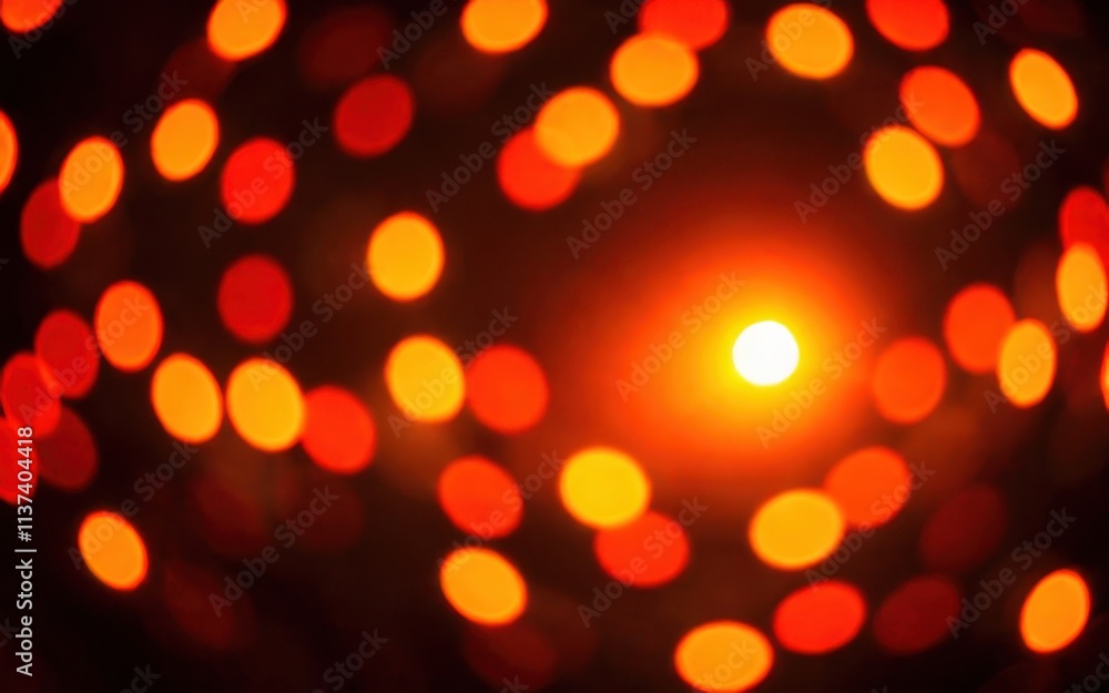 A blurred array of warm, glowing circles creating a vibrant, festive atmosphere. A blurred array of warm, glowing circles creating a vibrant, festive atmosphere.