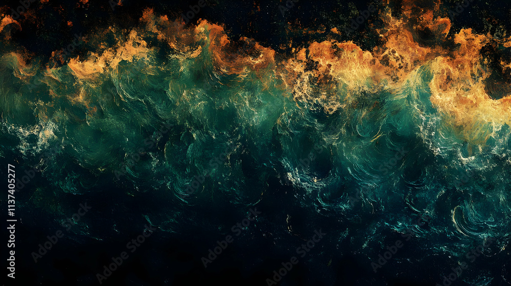 Obraz premium Abstract Ocean Waves Illustration