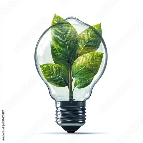 Design of green energy lamp icon logo illustration isolated on white background