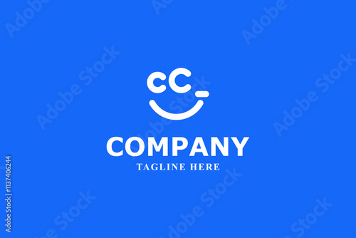 letter c smile minimal logo