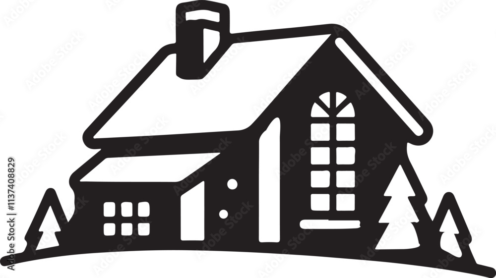 Silhouette vector of a house, perfect for real estate, architecture, and home-themed design projects. EPS format, high-quality and scalable graphic illustration. Silhouette vector of a house, perfect for real estate, architecture, and home-themed design projects. EPS format, high-quality and scalable graphic illustration.