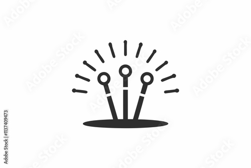 creative medical acupuncture needles icon and logo vector illustration