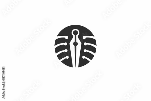 creative medical acupuncture needles icon and logo vector illustration