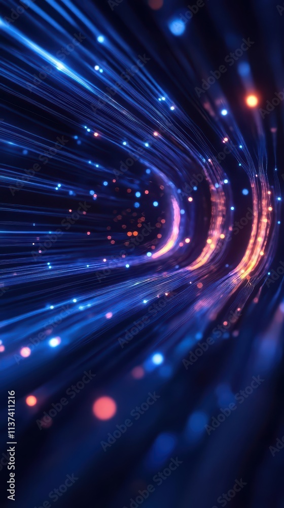 Abstract digital design with glowing lines and particles in motion. Abstract digital design with glowing lines and particles in motion.