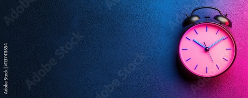 Wallpaper Mural Simplified clock face glowing with futuristic tones symbolizing minimalism and the precision of future forecasting in time management Torontodigital.ca