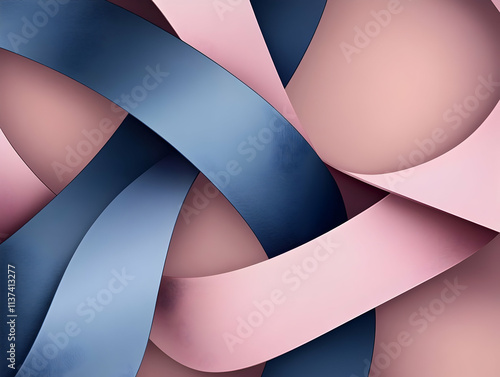 Abstract 3D Pink Blue Swirl Background Illustration