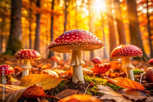 Autumn Forest Mushrooms Photography, Magical Forest Fungi, Fall Woodland Scene, Mushroom Portrait, Nature Photography