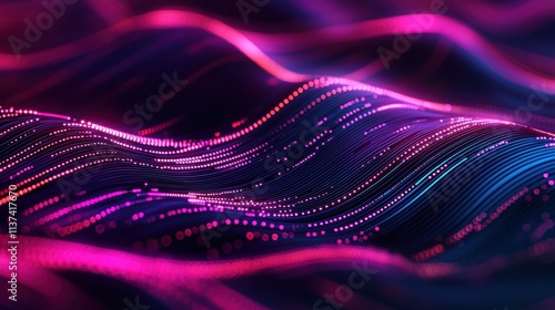 Vibrant sound frequencies visualized as glowing curves symbolizing energy flow and the beauty of sound dynamics photo