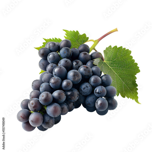 Tasty Syrah Grapes Isolated On Transparent Background 

