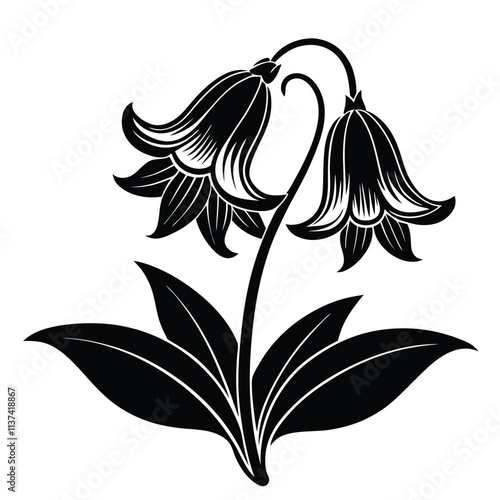 bluebell flower vector silhouette
