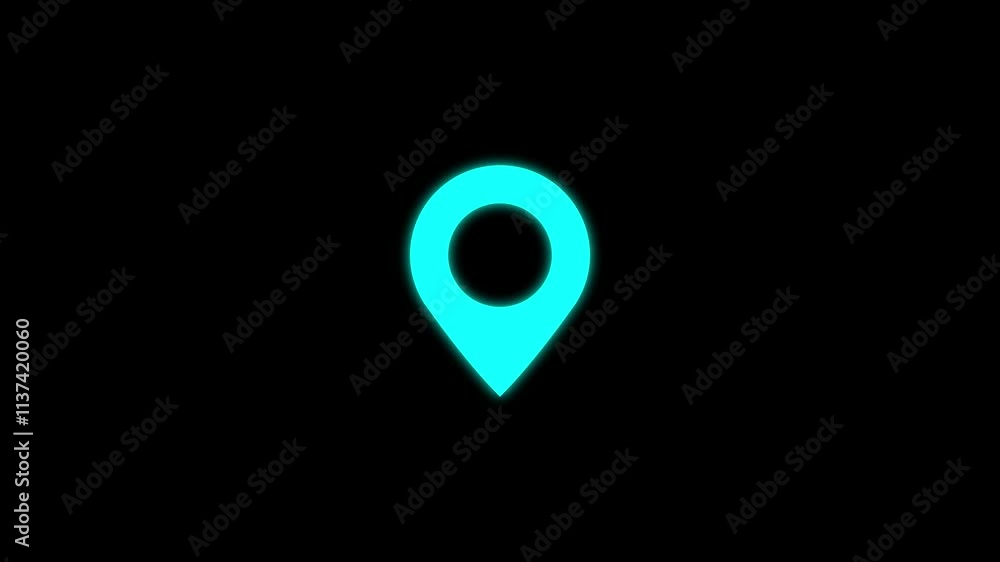 location icon animation, GPS icon and radio wave in gradient color background. location icon animation, GPS icon and radio wave in gradient color background.