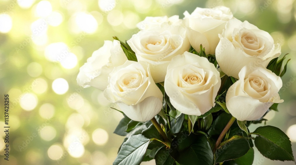 A Bouquet of Elegant Creamy White Roses A Bouquet of Elegant Creamy White Roses