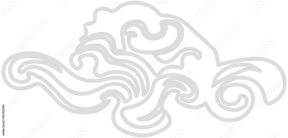 Fototapeta premium Chinese Smoke cloud icon