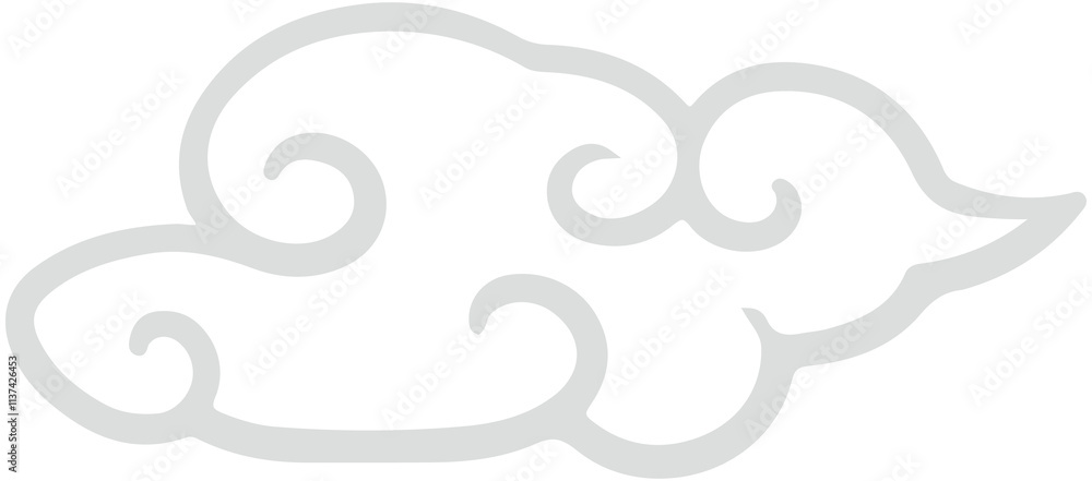 Fototapeta premium Chinese Smoke cloud icon