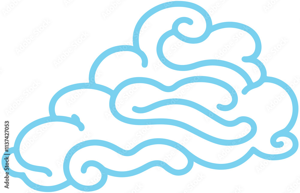 Japanese Cloud Outline Japanese Cloud Outline