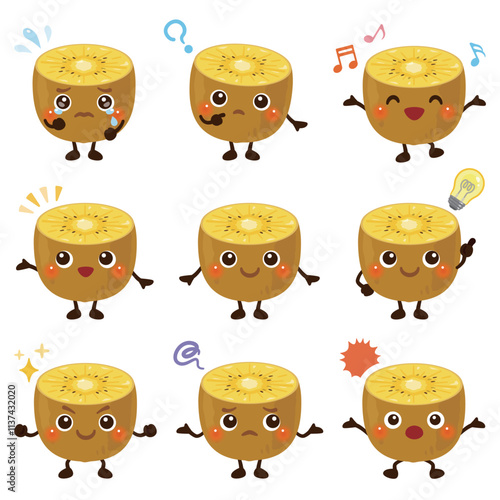 ゴールデンキウイのキャラクター　表情セット