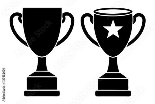 trophy icon silhouette. vector illustration.