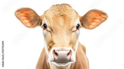 Blond Daquitain cow on a transparent background. isolated background. photo