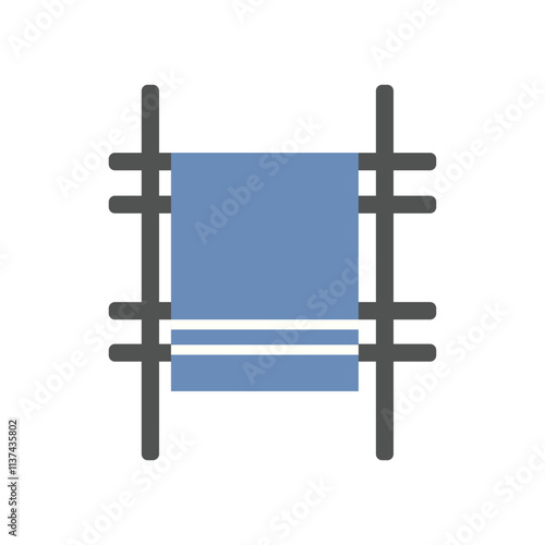 Towel illustration. Hanging towel. 