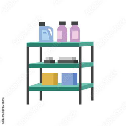 Soap illustration. Laundry soap. Laundry utensil. Detergent. Bottle of detergent.