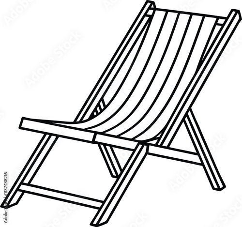 Clean and Bright Beach Chair Vector Illustration