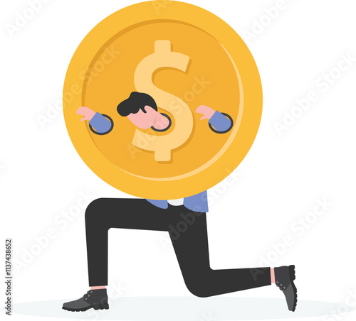 Businessman locked in dollars

