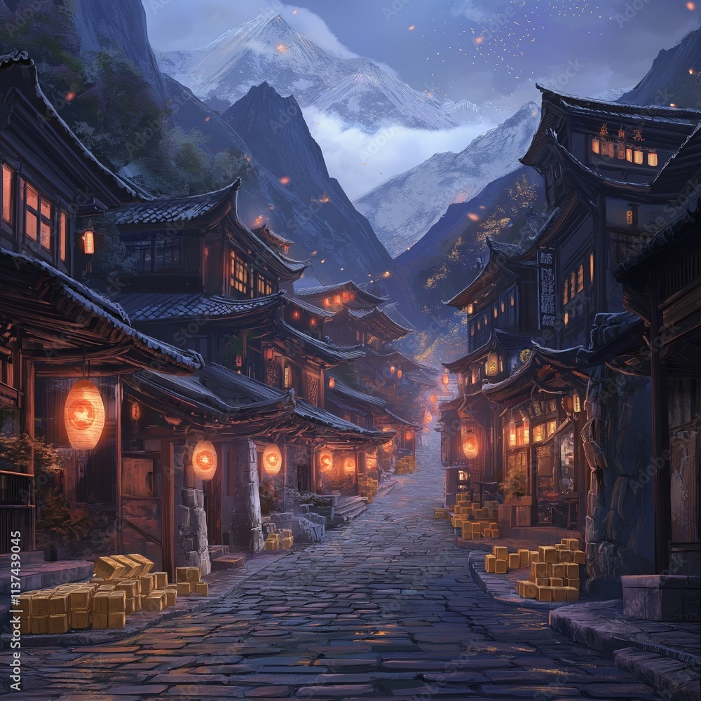 anime background asian style for game or movie