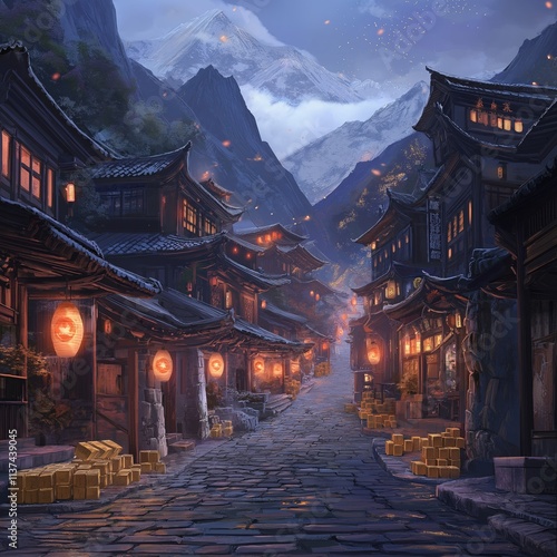 Obraz na płótnie anime background asian style for game or movie w salonie