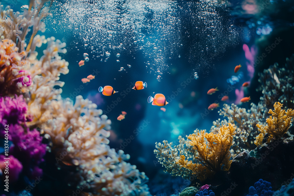 Blue Underwater Ocean World Background Blue Underwater Ocean World Background