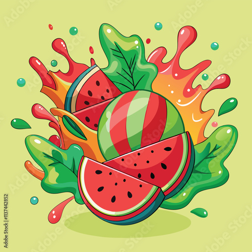  watermelon  splash fruits juice splash