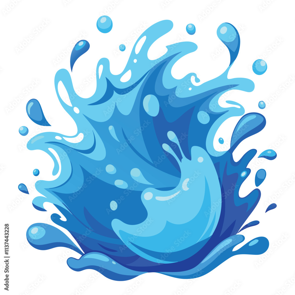 Blue water shapes set, splashes collection Blue water shapes set, splashes collection