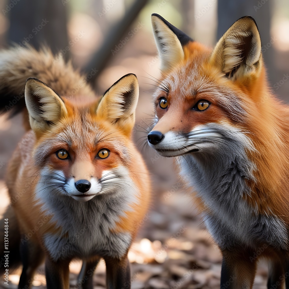 Obraz premium a fox approaches closer, the camera shifts to an intimate close-up shot of its face, a red fox