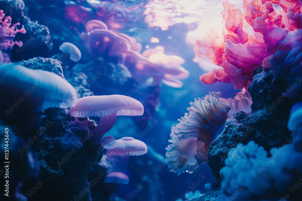 Blue Underwater Ocean World Background Blue Underwater Ocean World Background